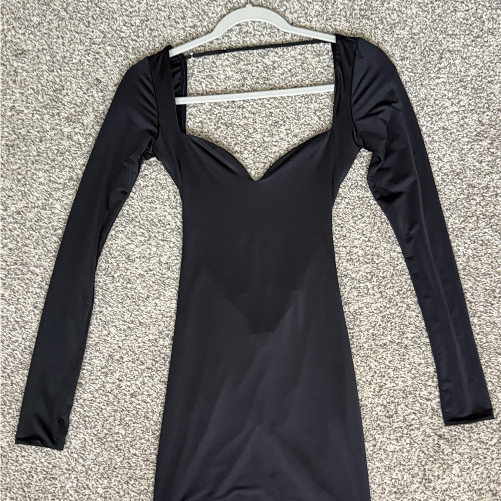 Oh Polly Black Long Sleeve Dress